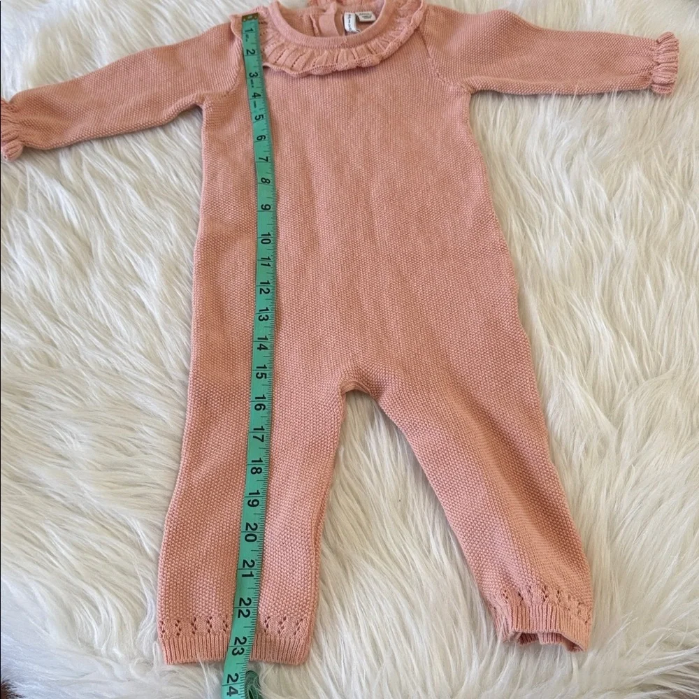 Janie & Jack Baby Ruffle Collar One-Piece Peach Pink Color Size 6-12 Months